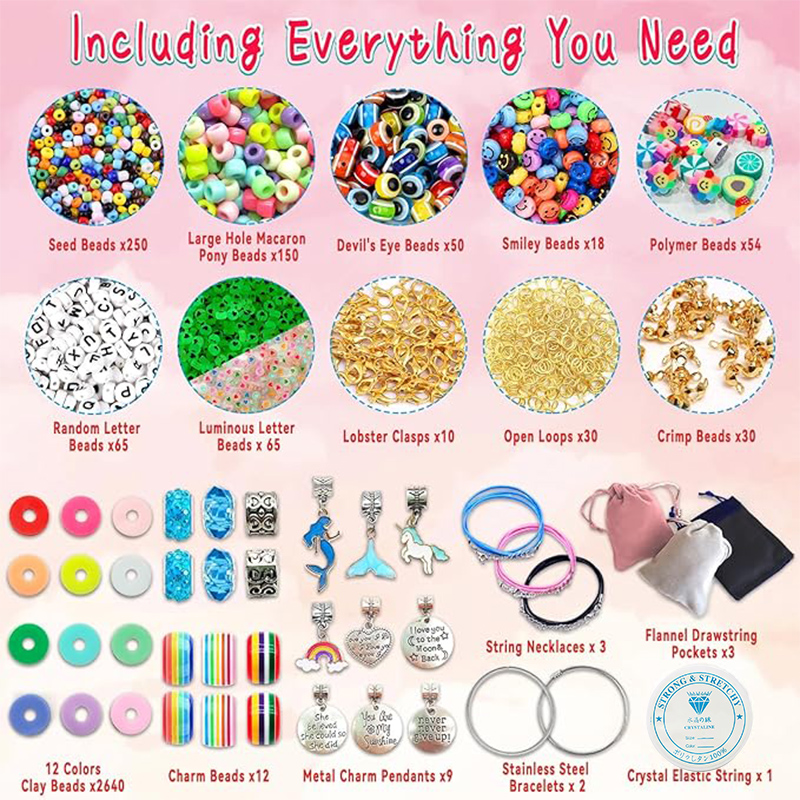 3400 قطعة من الخرز الساحر لصنع - مراجعة Jewelry Making Kits For Girls وسعره